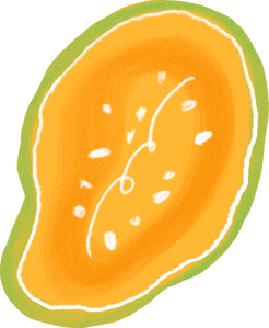 Textured Imperfect Handdrawn Melon